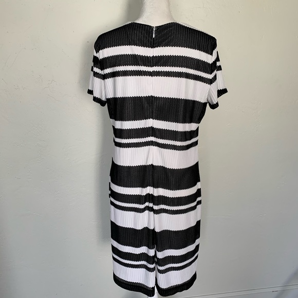 NEW YORK & COMPANY Striped Mesh Dress - Picture 4 of 7
